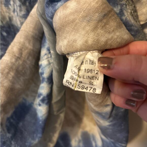 Valentina Naldi Spiral Tie-Dye Top - Blue and Brown Size Small MADE IN ITALY - Picture 4 of 4